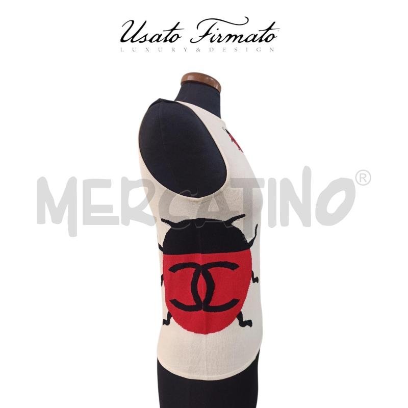 CANOTTA CHANEL BIANCA CON COCCINELLE COLLEZIONE 2004  | Mercatino dell'Usato Roma gregorio vii 2