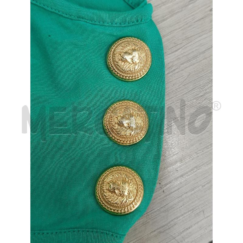 CANOTTA DONNA BALMAIN VERDE SCRITTA DORATA | Mercatino dell'Usato Roma gregorio vii 2