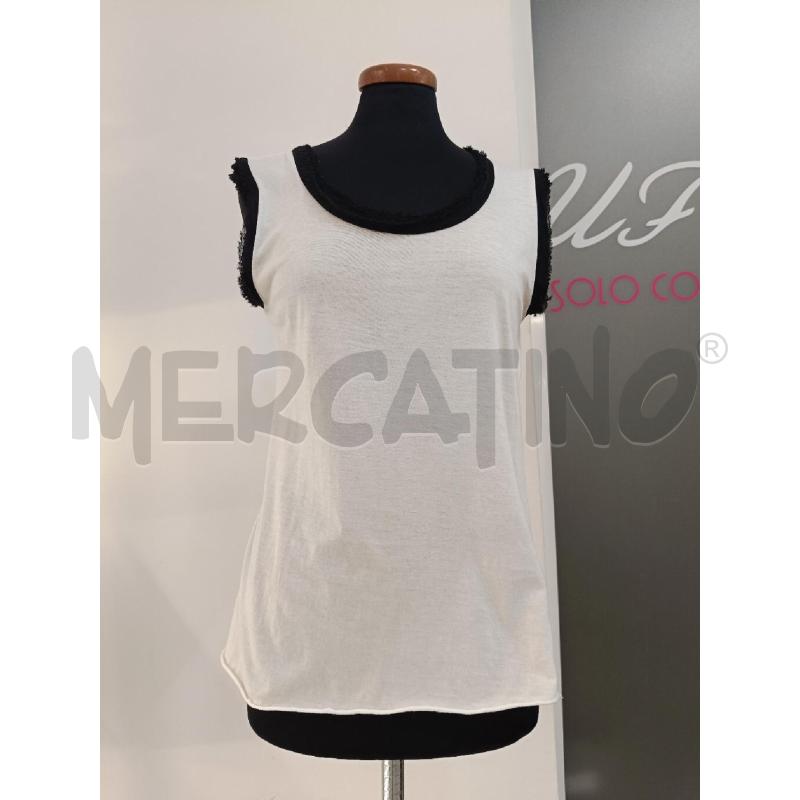 CANOTTA LANVIN BIANCO NERO BORDO SMERLATO | Mercatino dell'Usato Roma gregorio vii 1
