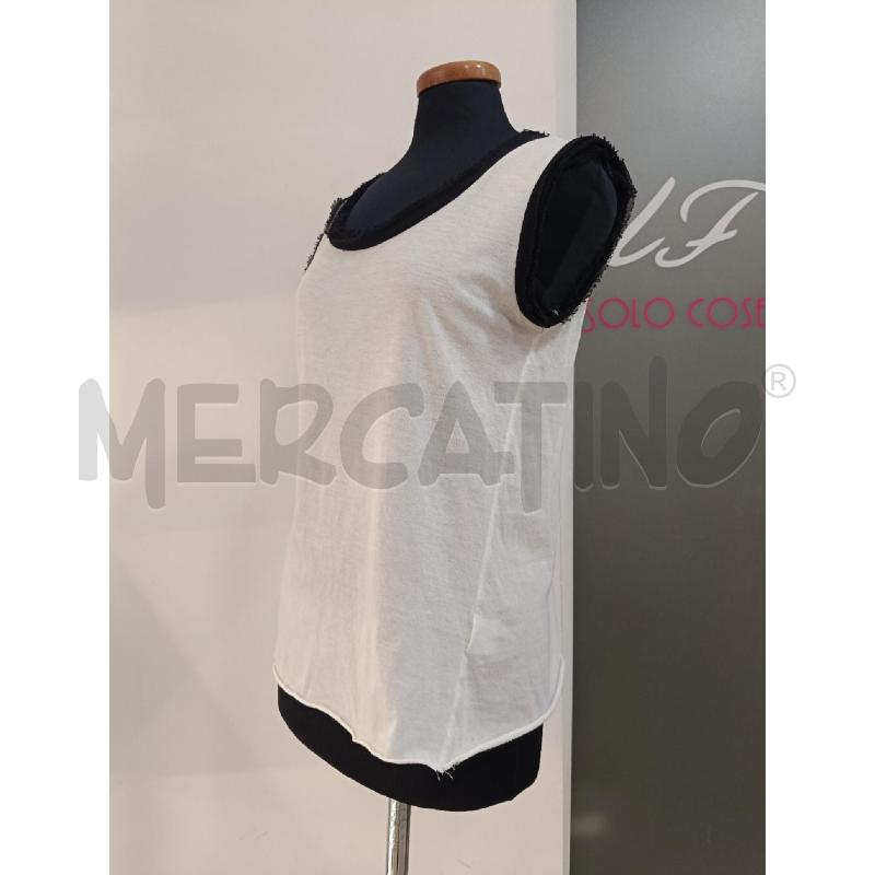 CANOTTA LANVIN BIANCO NERO BORDO SMERLATO | Mercatino dell'Usato Roma gregorio vii 2