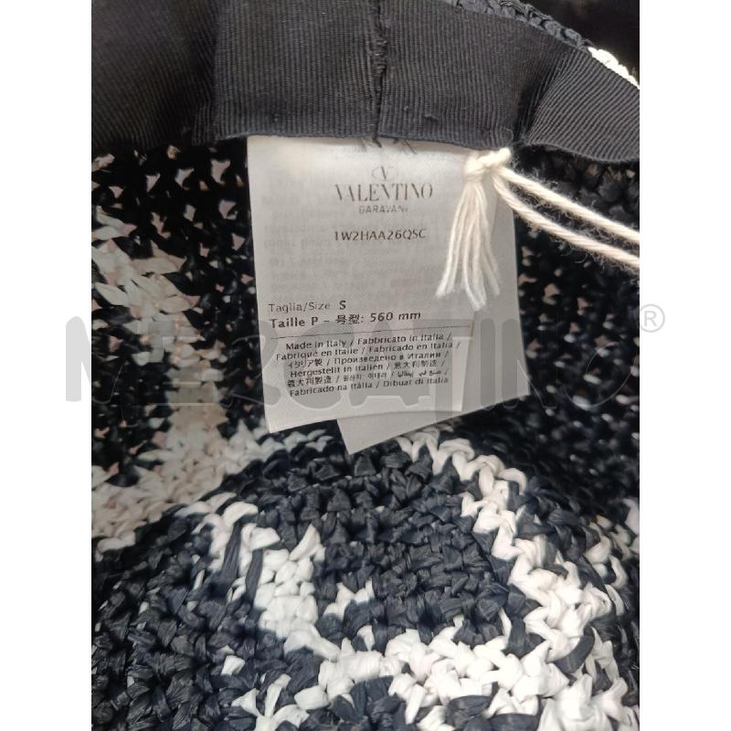 CAPPELLO DONNA VALENTINO GARAVANI INTRECCIO NERO BIANCO | Mercatino dell'Usato Roma gregorio vii 4