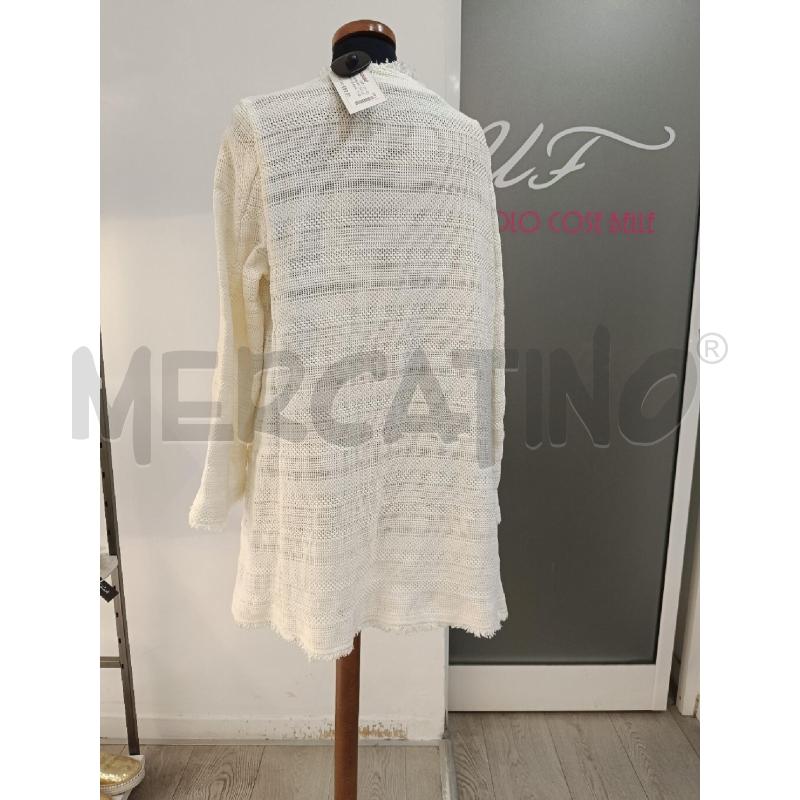 CARDIGAN DIFF TESSILE IN BOUCLE BIANCO CALDO LUNGO  | Mercatino dell'Usato Roma gregorio vii 3