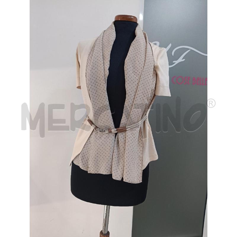CARDIGAN FABIANA FILIPPI BEIGE COLLO IN SETA POIS  | Mercatino dell'Usato Roma gregorio vii 1