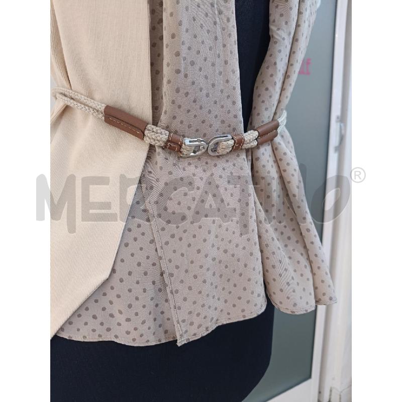 CARDIGAN FABIANA FILIPPI BEIGE COLLO IN SETA POIS  | Mercatino dell'Usato Roma gregorio vii 2