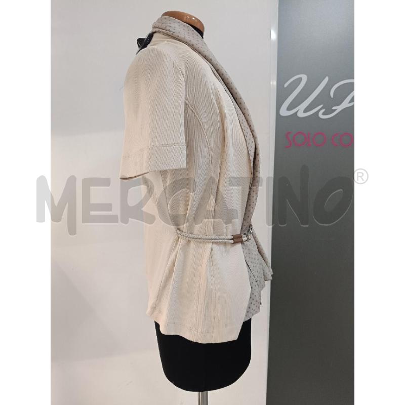 CARDIGAN FABIANA FILIPPI BEIGE COLLO IN SETA POIS  | Mercatino dell'Usato Roma gregorio vii 3