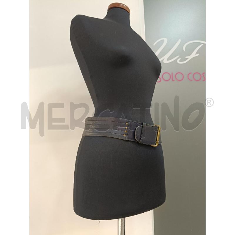 CINTURA ALAIA PARIS BLU FETTUCCIE METALLO DORATO | Mercatino dell'Usato Roma gregorio vii 2
