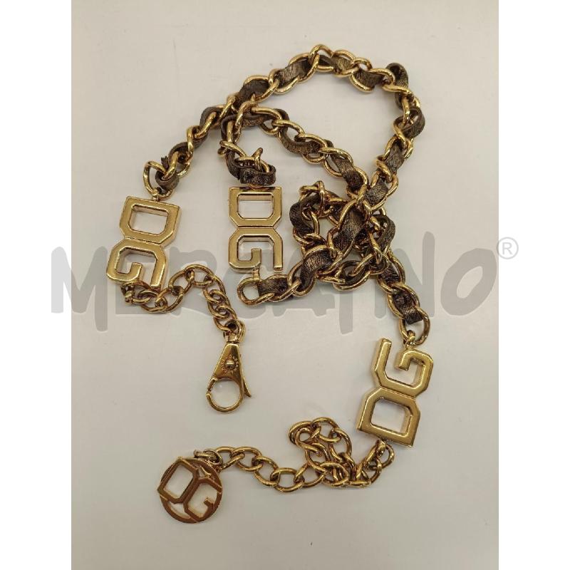 CINTURA DOLCE E GABBANA ANTRACIDE CATENA LOGO DORATO | Mercatino dell'Usato Roma gregorio vii 3