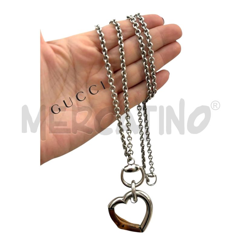 COLLANA GUCCI BAMBOO CUORE ARG  | Mercatino dell'Usato Roma gregorio vii 4
