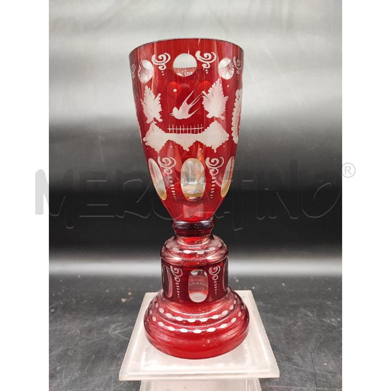 COPPA CRISTALLO ROSSA MOLATA RONDINI  | Mercatino dell'Usato Roma gregorio vii 1