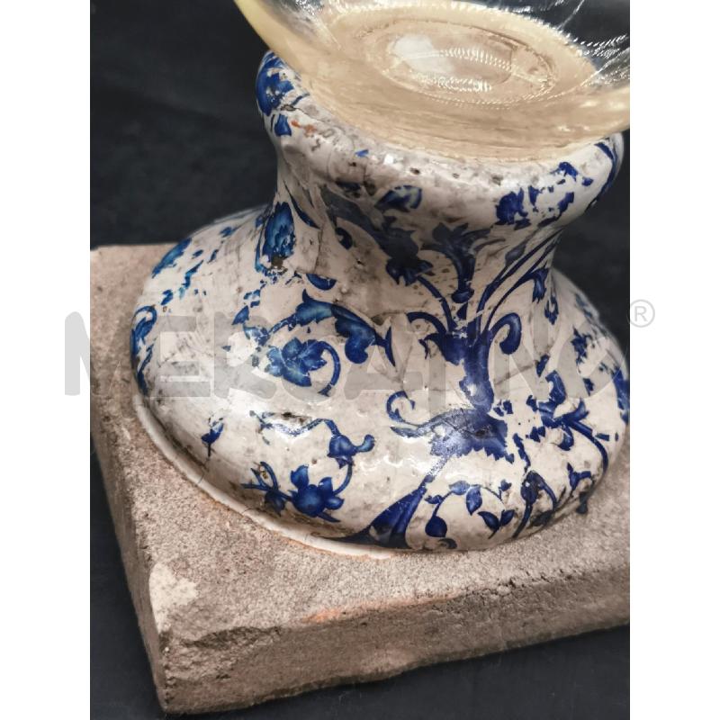 COPPA VETRO BASE CEMENTO DEC BLU  | Mercatino dell'Usato Roma gregorio vii 2