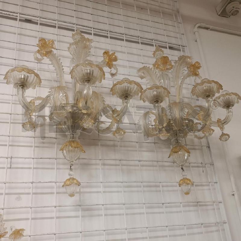 COPPIA APPLIQUE MURANO DORATO 3 LUCI CADAUNA | Mercatino dell'Usato Roma gregorio vii 2