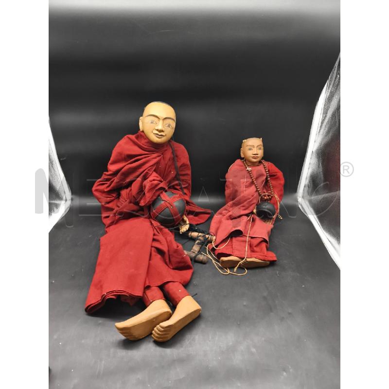 COPPIA BURATTINI LEGNO TERRACOTTA TIBETANI | Mercatino dell'Usato Roma gregorio vii 1