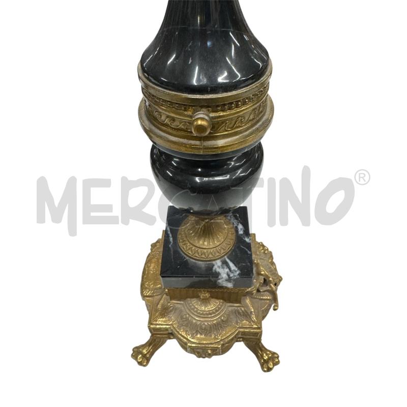 COPPIA CANDELABRI MARMO NERO DECORI DORATI | Mercatino dell'Usato Roma gregorio vii 2