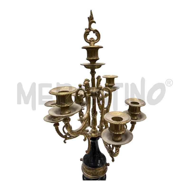COPPIA CANDELABRI MARMO NERO DECORI DORATI | Mercatino dell'Usato Roma gregorio vii 3