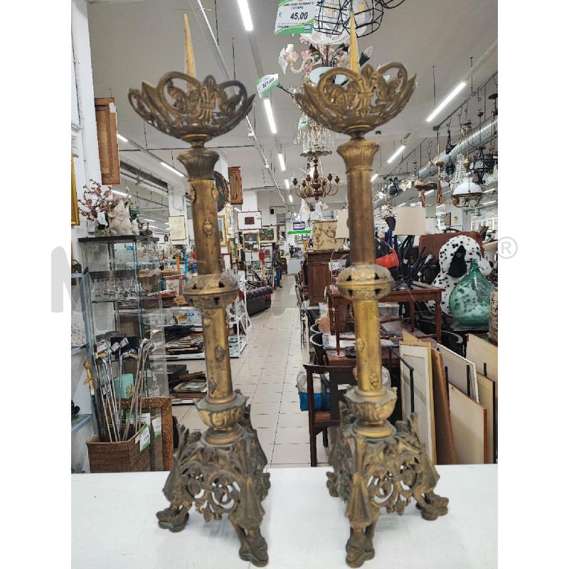 COPPIA CANDELIERI DORATI 76 CM | Mercatino dell'Usato Roma gregorio vii 1