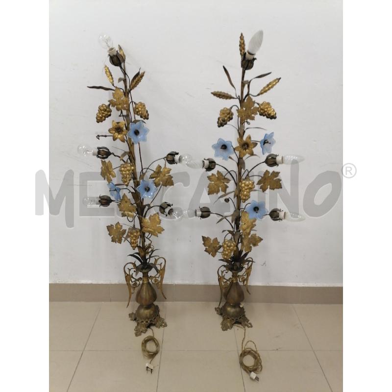 COPPIA LAMPADE 113 CM ANNI 30 FIORI BLU | Mercatino dell'Usato Roma gregorio vii 1