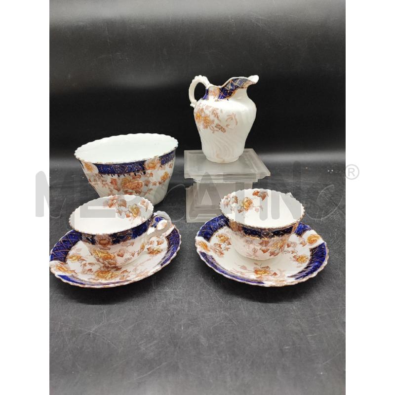 COPPIA TAZZE CON LATTIERA E PORTA BISCOTTI DEC BLU  | Mercatino dell'Usato Roma gregorio vii 1