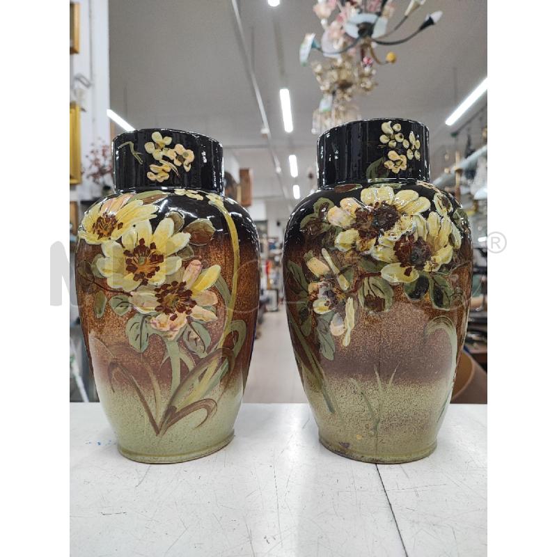COPPIA VASI TERR FIORI BEIGE LIBERTY | Mercatino dell'Usato Roma gregorio vii 1