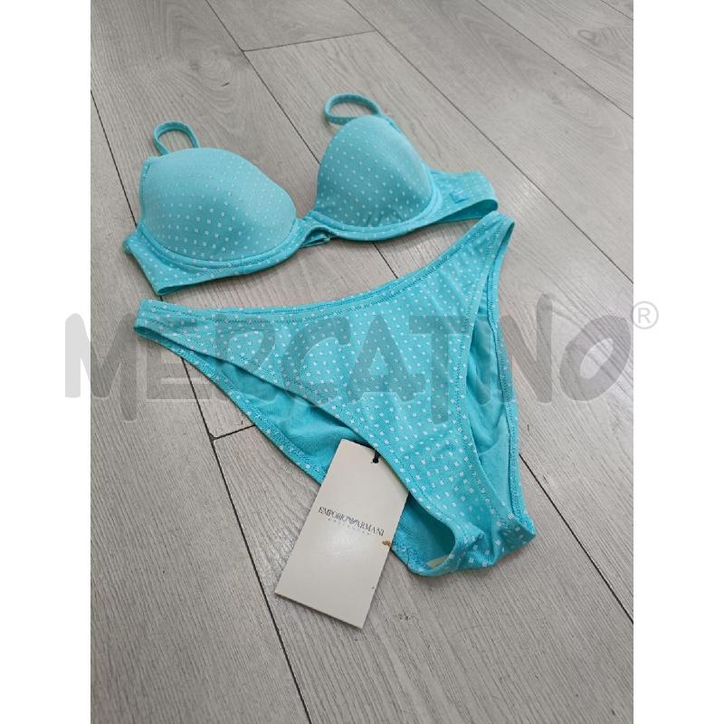 COSTUME DONNA EMPORIO ARMANI CELESTE QUADRETTI BIANCHI | Mercatino dell'Usato Roma gregorio vii 2