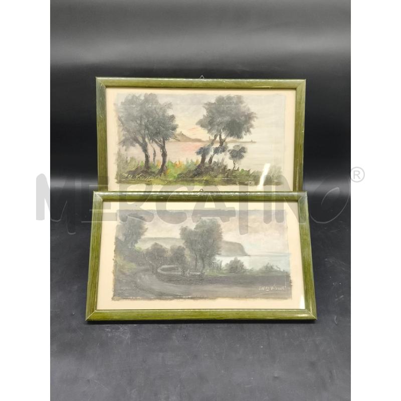 DIPINTI PICCOLI COPPIA ALBERI C VERDE  | Mercatino dell'Usato Roma gregorio vii 1