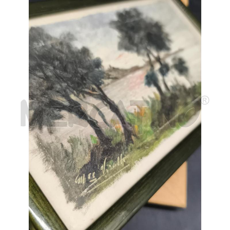 DIPINTI PICCOLI COPPIA ALBERI C VERDE  | Mercatino dell'Usato Roma gregorio vii 3