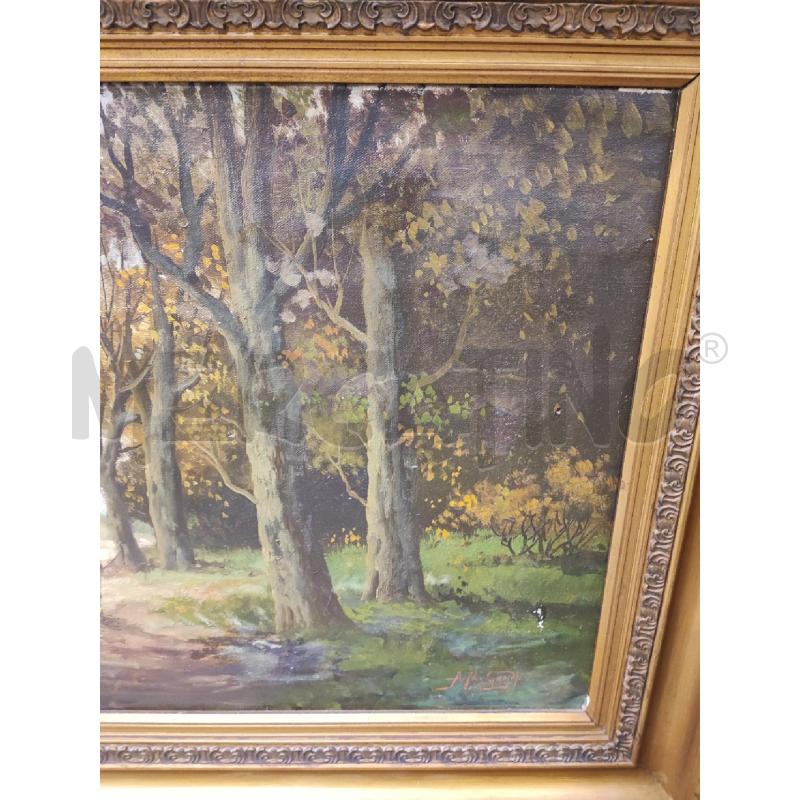 DIPINTO BOSCO UOMO CON CANE CORN LAVORAT | Mercatino dell'Usato Roma gregorio vii 3