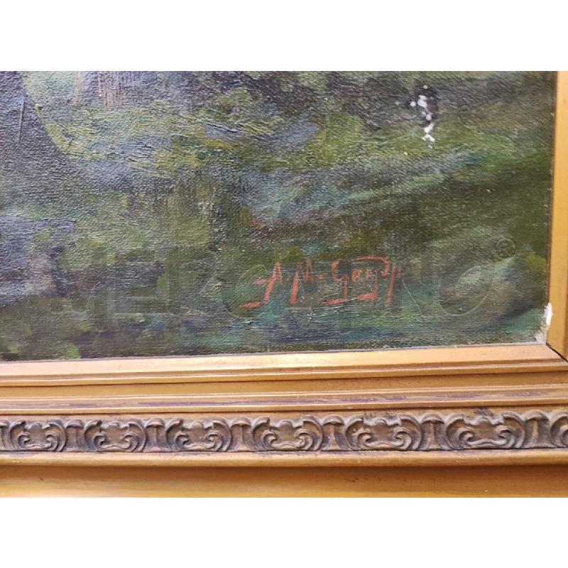 DIPINTO BOSCO UOMO CON CANE CORN LAVORAT | Mercatino dell'Usato Roma gregorio vii 4
