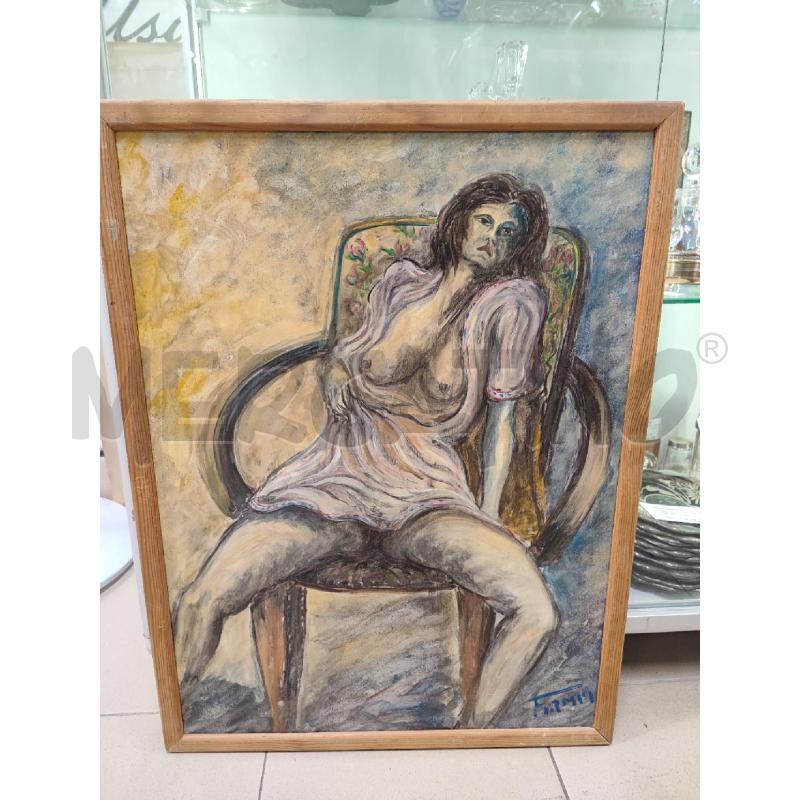 DIPINTO DONNA SU POLTRONA C LEGNO  | Mercatino dell'Usato Roma gregorio vii 1