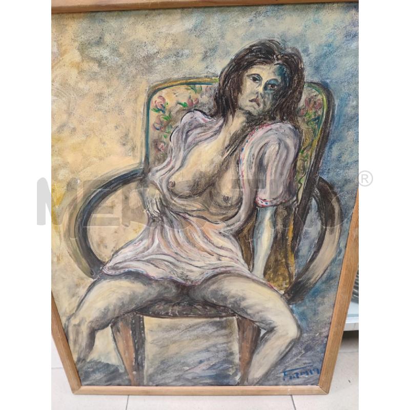 DIPINTO DONNA SU POLTRONA C LEGNO  | Mercatino dell'Usato Roma gregorio vii 2