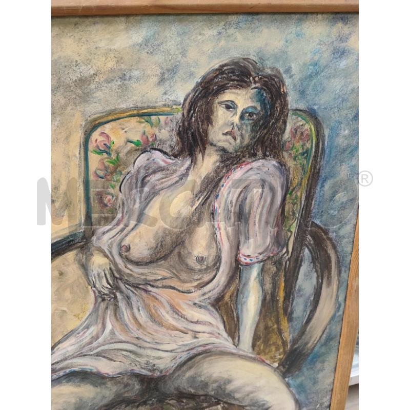 DIPINTO DONNA SU POLTRONA C LEGNO  | Mercatino dell'Usato Roma gregorio vii 3
