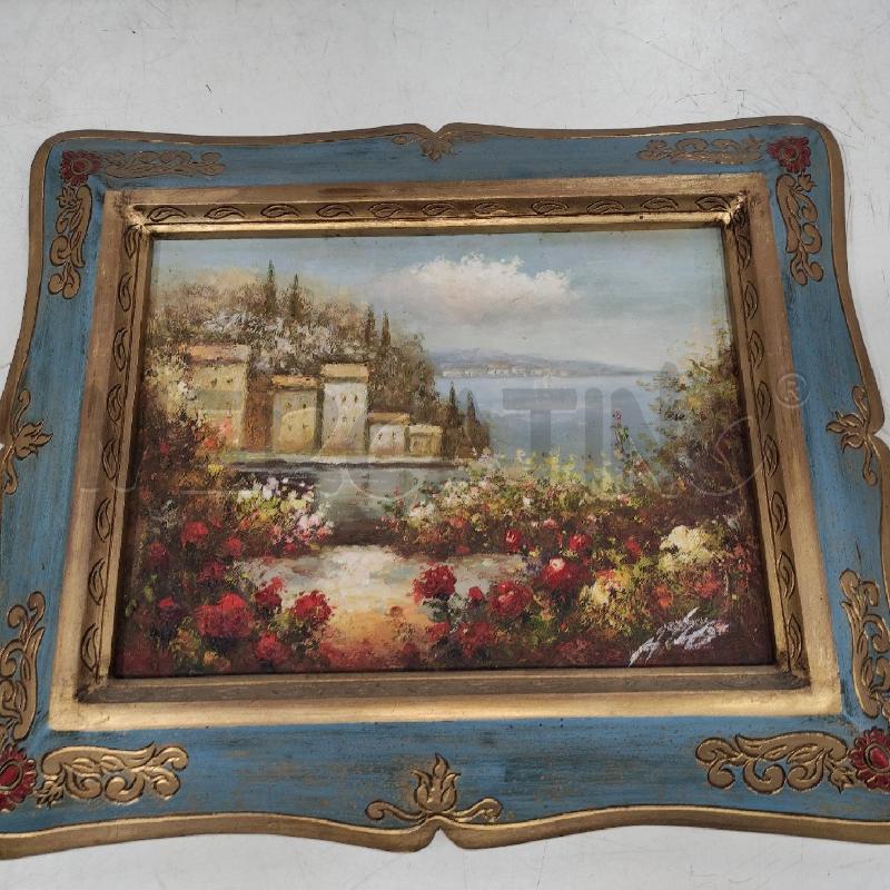 DIPINTO GIARDINO CASA C DORATA BLU  | Mercatino dell'Usato Roma gregorio vii 1
