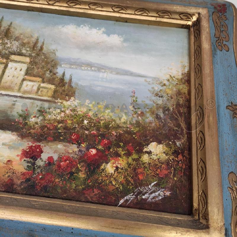 DIPINTO GIARDINO CASA C DORATA BLU  | Mercatino dell'Usato Roma gregorio vii 2