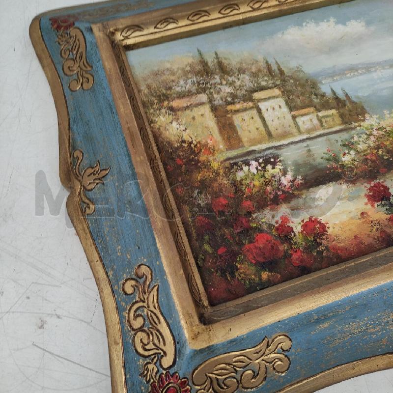 DIPINTO GIARDINO CASA C DORATA BLU  | Mercatino dell'Usato Roma gregorio vii 3