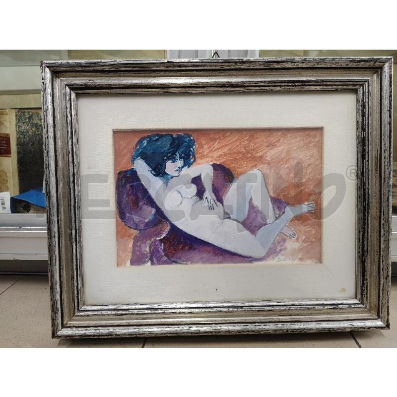 DIPINTO NUDO DONNA DIVANO VIOLA  | Mercatino dell'Usato Roma gregorio vii 1