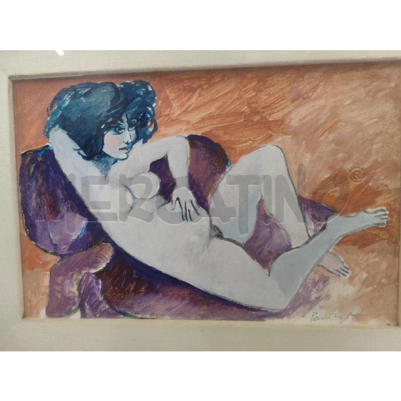 DIPINTO NUDO DONNA DIVANO VIOLA  | Mercatino dell'Usato Roma gregorio vii 2
