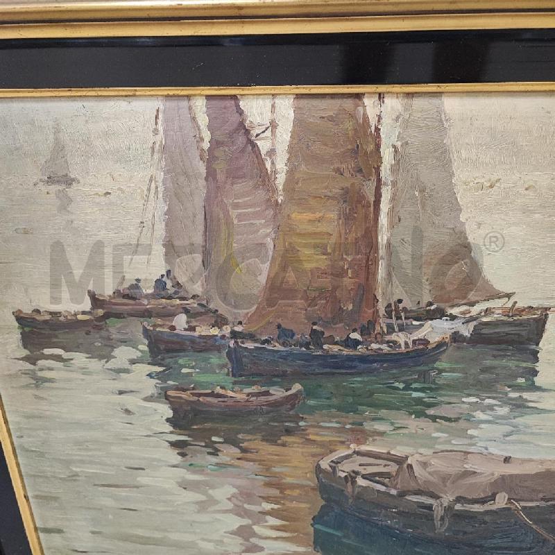 DIPINTO OLIO SU TAVOLA BARCA MAIORANI  | Mercatino dell'Usato Roma gregorio vii 2