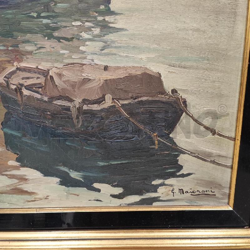 DIPINTO OLIO SU TAVOLA BARCA MAIORANI  | Mercatino dell'Usato Roma gregorio vii 3