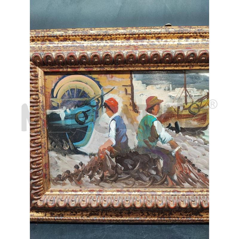 DIPINTO PICCOLO SU LEGNO PESCATORI  | Mercatino dell'Usato Roma gregorio vii 2