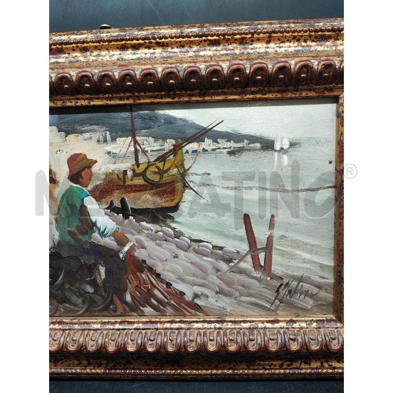 DIPINTO PICCOLO SU LEGNO PESCATORI  | Mercatino dell'Usato Roma gregorio vii 3