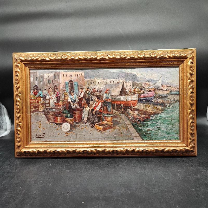 DIPINTO PORTO DONNE MERCATO  | Mercatino dell'Usato Roma gregorio vii 1