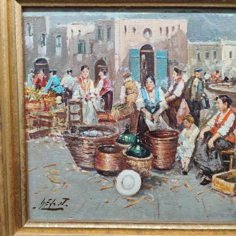 DIPINTO PORTO DONNE MERCATO  | Mercatino dell'Usato Roma gregorio vii 2