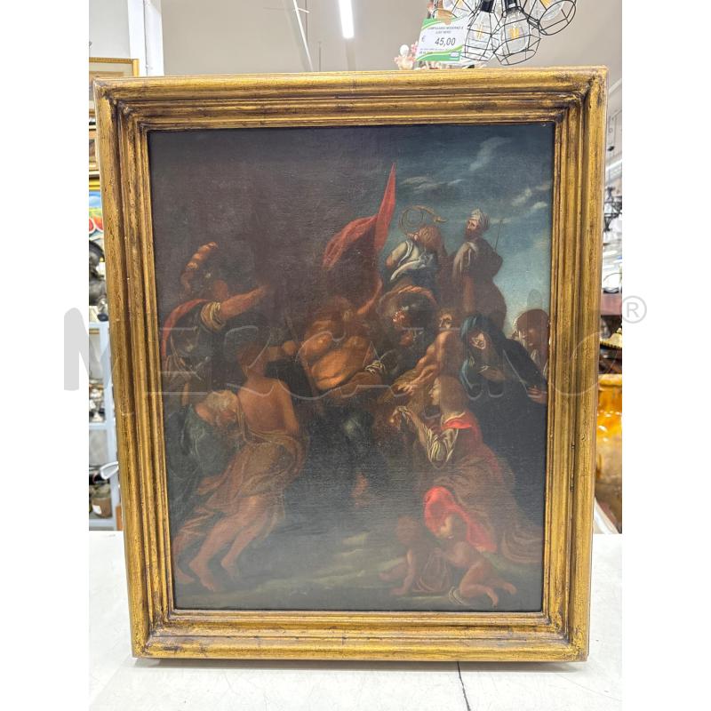 DIPINTO SCENA SACRA DRAPPO ROSSO C DOR  | Mercatino dell'Usato Roma gregorio vii 1