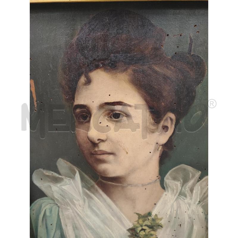 DIPINTO SU TAVOLA DONNA VESTE BIANCA DA RI | Mercatino dell'Usato Roma gregorio vii 2