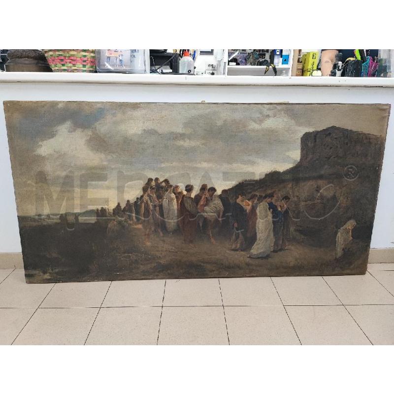 DIPINTO SU TELA GRANDE PROCESSIONE  | Mercatino dell'Usato Roma gregorio vii 1