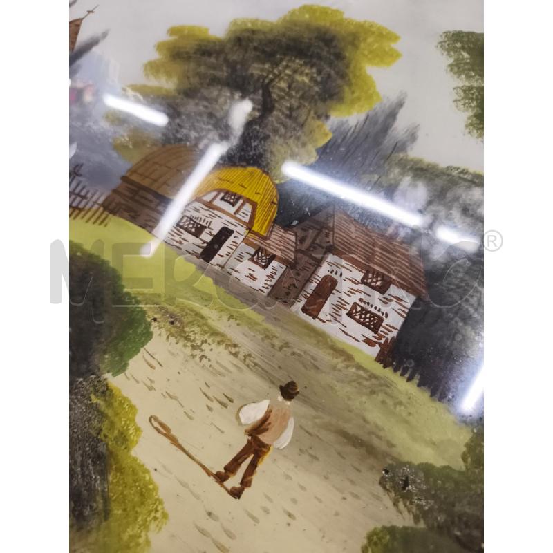 DIPINTO SU VETRO PAESAGGIO CHIESA 45X65 | Mercatino dell'Usato Roma gregorio vii 2