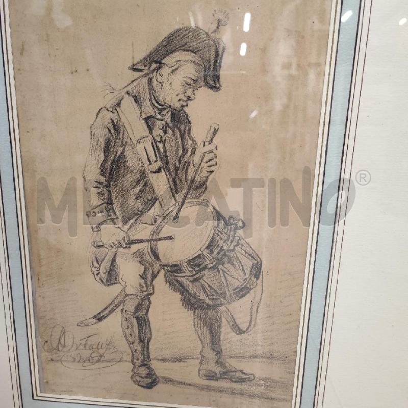 DISEGNO UOMO SUONATORE TAMBURO CARBON | Mercatino dell'Usato Roma gregorio vii 2