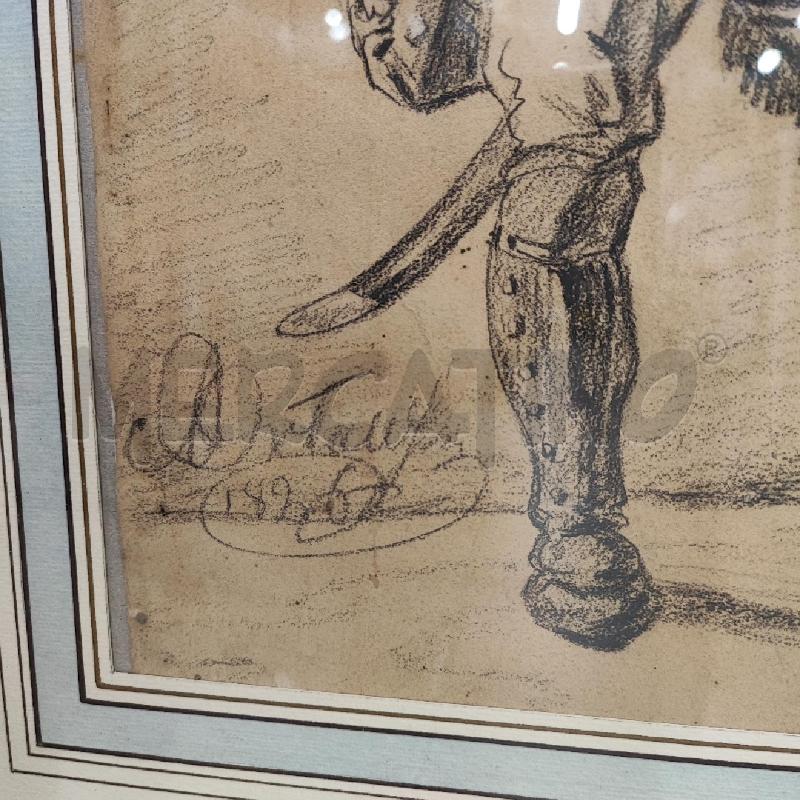 DISEGNO UOMO SUONATORE TAMBURO CARBON | Mercatino dell'Usato Roma gregorio vii 4