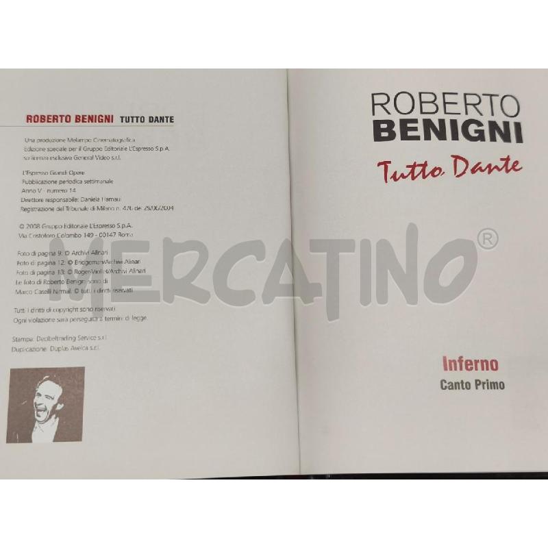 DVD COFANETTO TUTTO DANTE BENIGNI  | Mercatino dell'Usato Roma gregorio vii 2