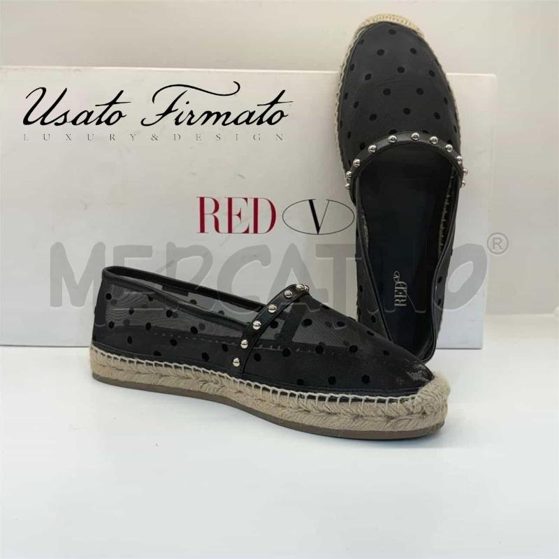 ESPADRILLAS DONNA RED VALENTINO NERE RETATE POIS VELLUTO | Mercatino dell'Usato Roma gregorio vii 1