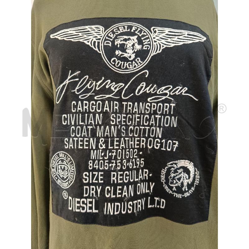 FELPA UOMO DIESEL VERDE DIESEL FLYING COUGAR  | Mercatino dell'Usato Roma gregorio vii 2